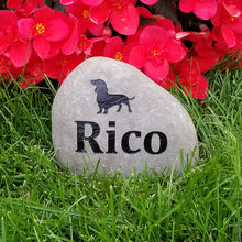 Load image into Gallery viewer, Pet Memorial Stone for Dogs - Personalized Pet Gravestone for a dachshund
