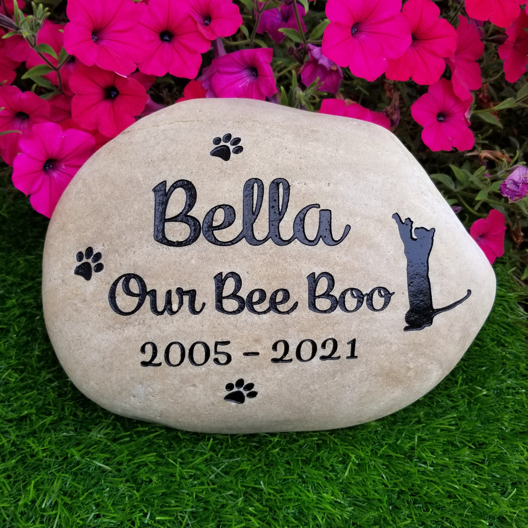 Personalized Cat Memorial Stone - Pet Sympathy Gift - Large Kimmer & Co.