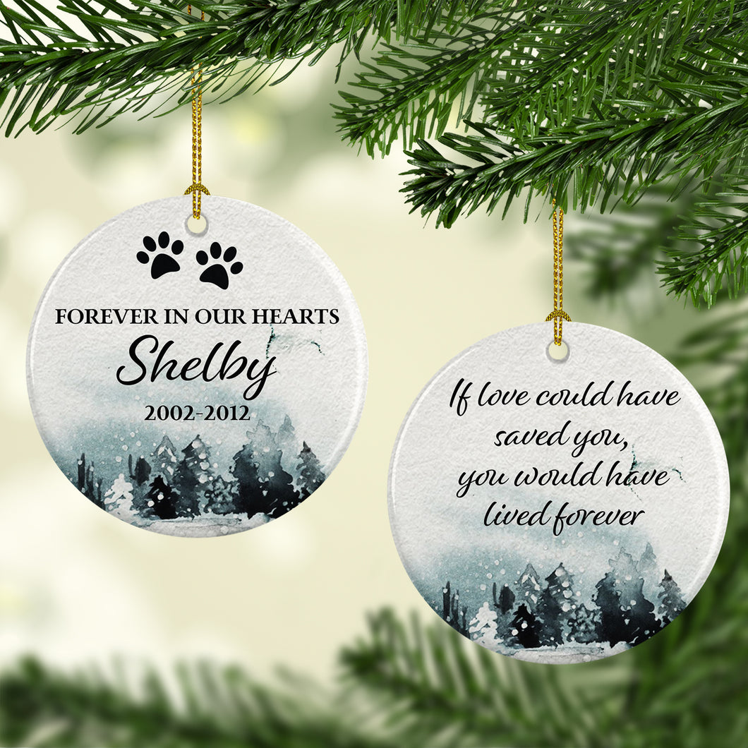 Personalized Pet Memorial Ornament – Winter Scene